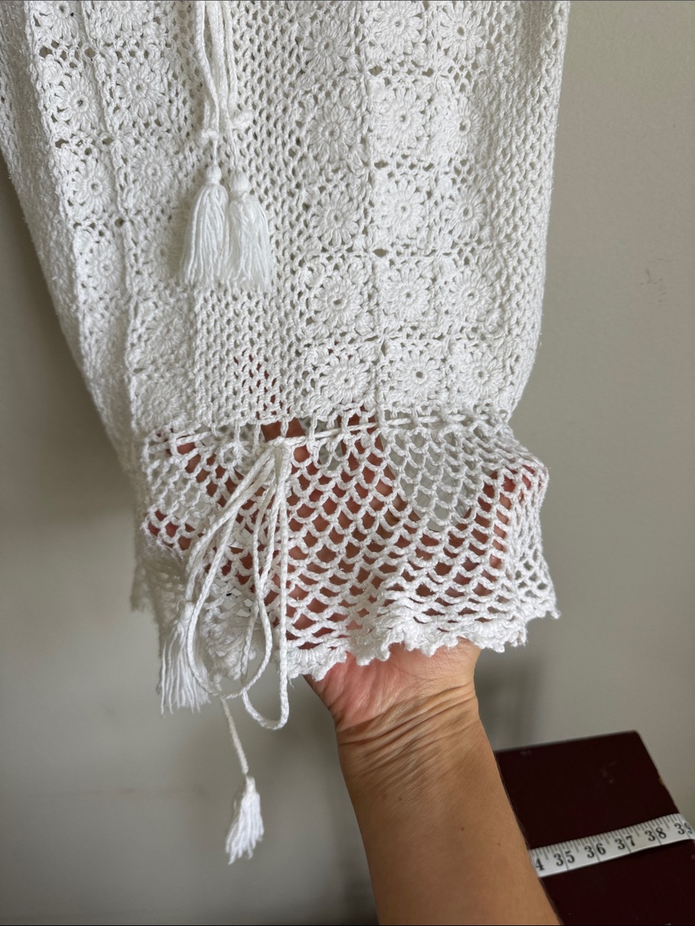Philippine Handmade White Crochet Tank Top Boho Festival Beach Cotton Women’s S - Picture 5 of 10